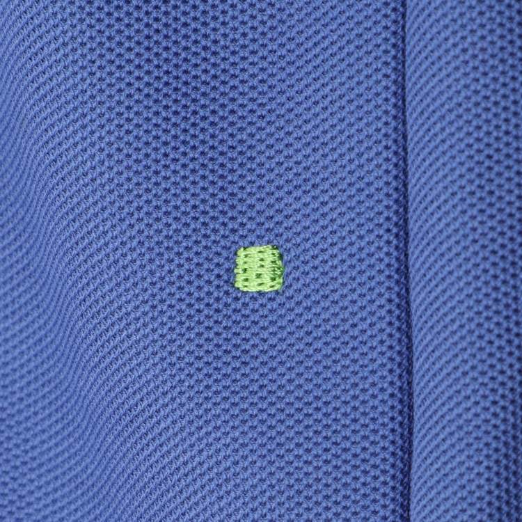 Pre Owned Hugo Boss Blue Cotton Knit Modern Fit Polo T-Shirt L