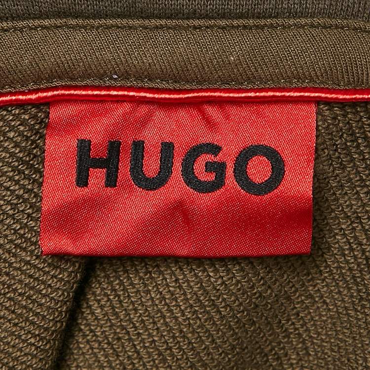 Pre Owned Hugo Boss Green Military Print Cotton Knit Hoodie & Cargo Jogger Set S