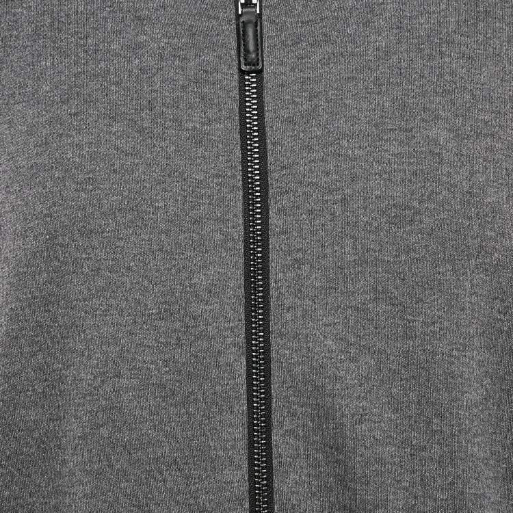 Pre Owned Hugo Hugo Boss Grey Cotton Knit Hooded Zip-Up Dellagio Jacket XXL