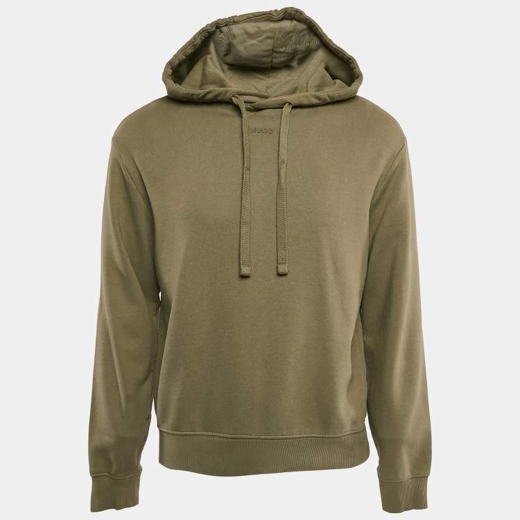 Pre Owned Hugo Boss Green Cotton Hooded Sweatshirt S