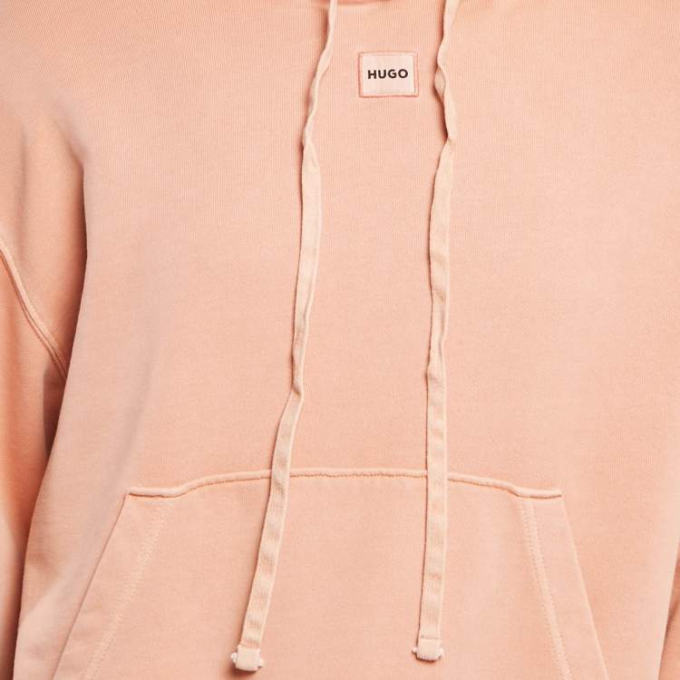 Pre Owned Hugo Boss Light Orange Cotton Knit Hoodie and Joggers Set S