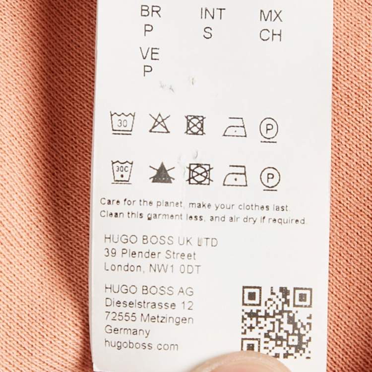 Pre Owned Hugo Boss Light Orange Cotton Knit Hoodie and Joggers Set S
