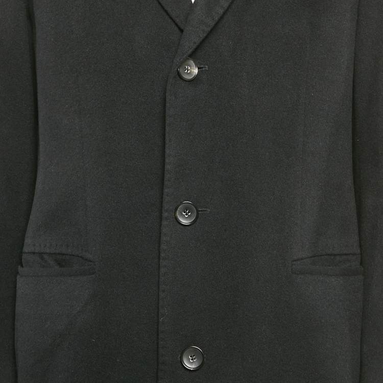 Pre Owned Boss Selection by Hugo Boss Black Cashmere Blend Felt Mid-Length Coat M