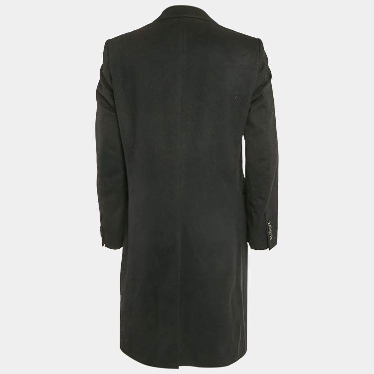 Pre Owned Boss Selection by Hugo Boss Black Cashmere Blend Felt Mid-Length Coat M