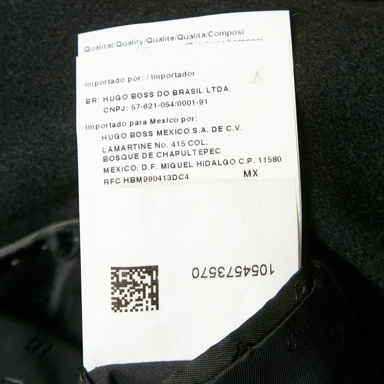 Pre Owned Boss Selection by Hugo Boss Black Cashmere Blend Felt Mid-Length Coat M