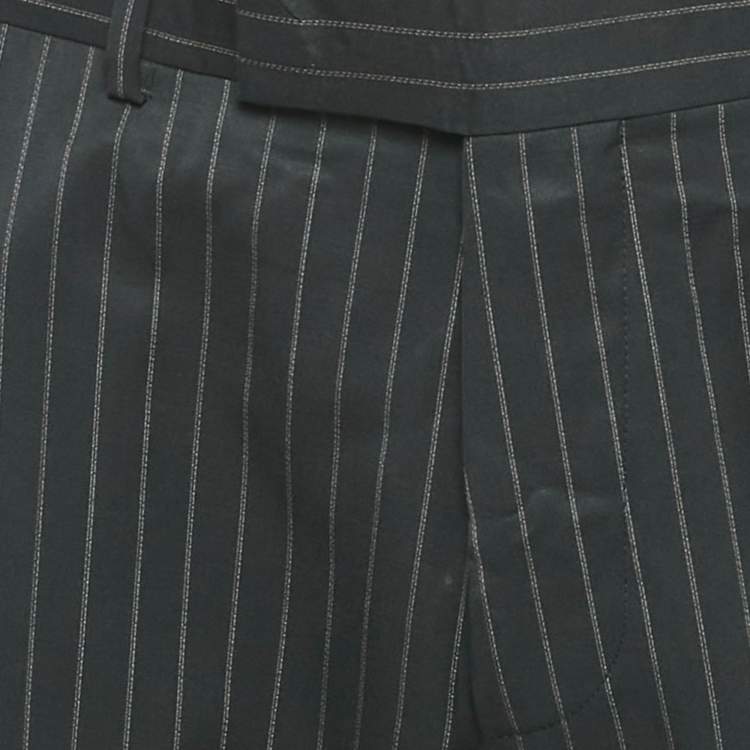 Pre Owned Hugo Boss Black Pinstripe Wool Formal Trousers M