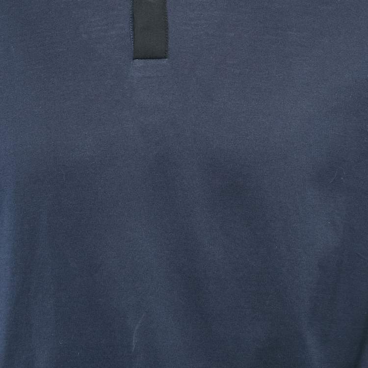 Pre Owned Hugo Boss Navy Blue Jersey Long Sleeve Polo T-Shirt L