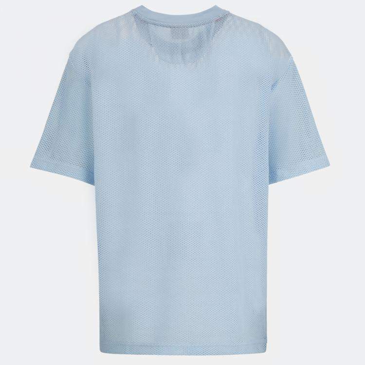 Pre Owned Hugo Boss Blue Printed Mesh Crewneck Dstaros T-Shirt M