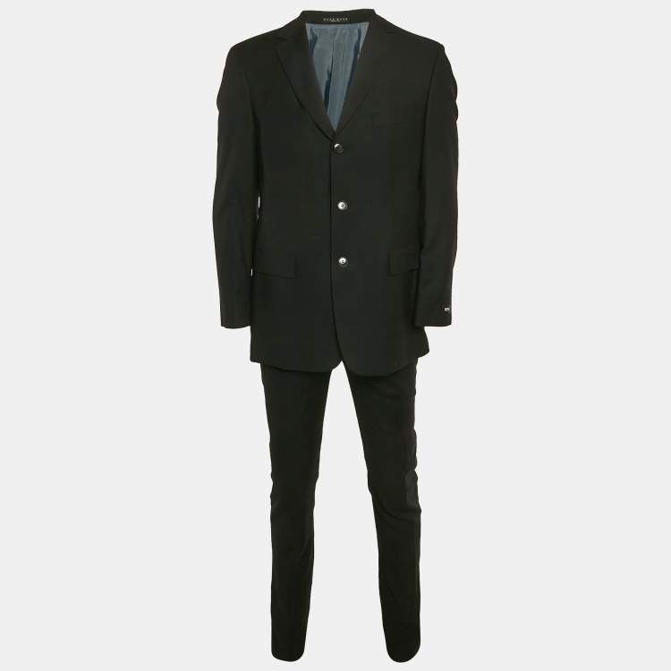Pre Owned Hugo Boss Black Wool Regular Fit Suit M