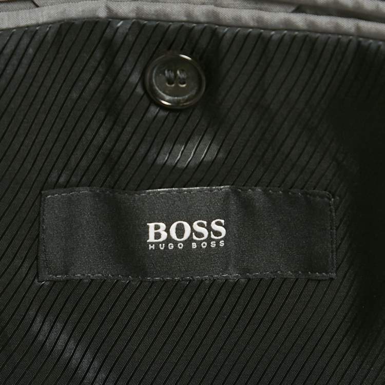 Pre Owned Hugo Boss Grey Wool Tailored Super 100 Suit L