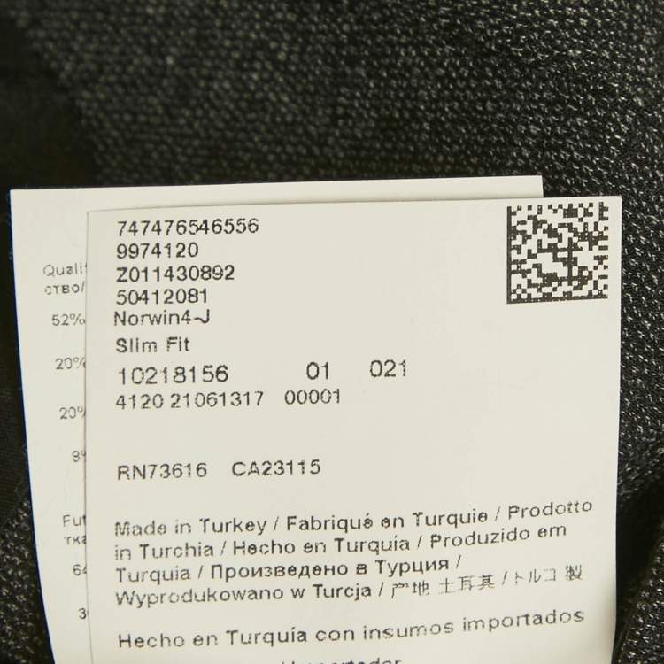 Pre Owned Hugo Boss Black Knit Button Front Tailored Blazer L