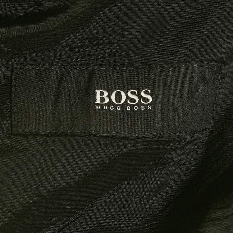 Pre Owned Hugo Boss Black Knit Button Front Tailored Blazer L