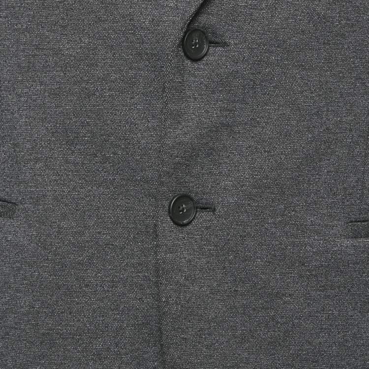 Pre Owned Hugo Boss Black Knit Button Front Tailored Blazer L