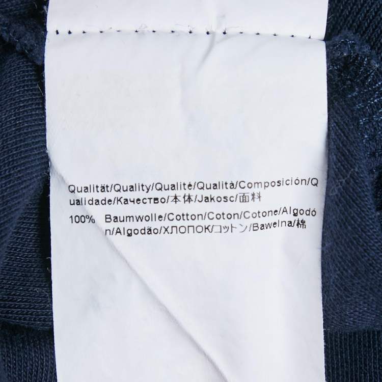 Pre Owned Hugo Boss Blue Logo Print Cotton Crewneck Sweatshirt M