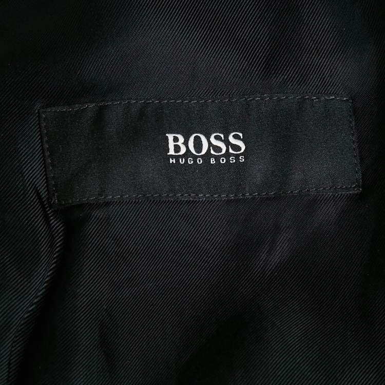 Pre Owned Boss By Hugo Boss Dark Grey Wool Single Breasted Blazer M