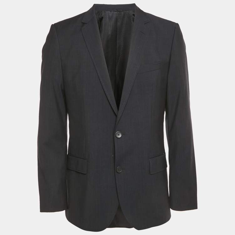 Pre Owned Hugo Boss Navy Blue Wool Regular Fit Blazer L