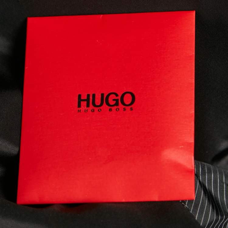 Pre Owned Hugo Boss Black Wool Single Breasted Suit XL