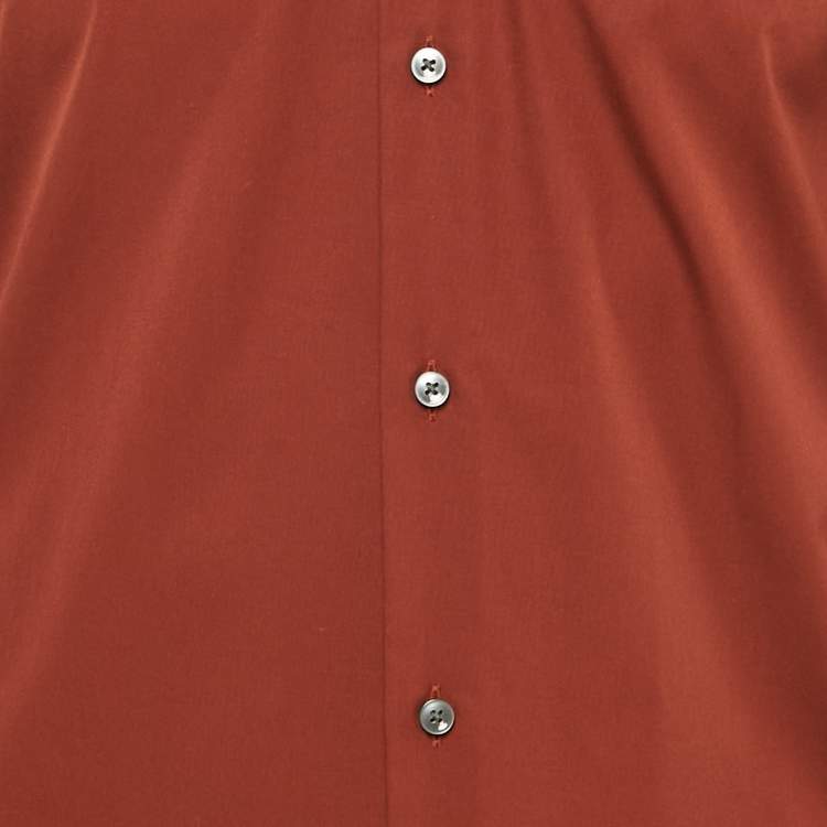 Pre Owned Hugo Boss Brown Cotton Slim Fit Isko Shirt L