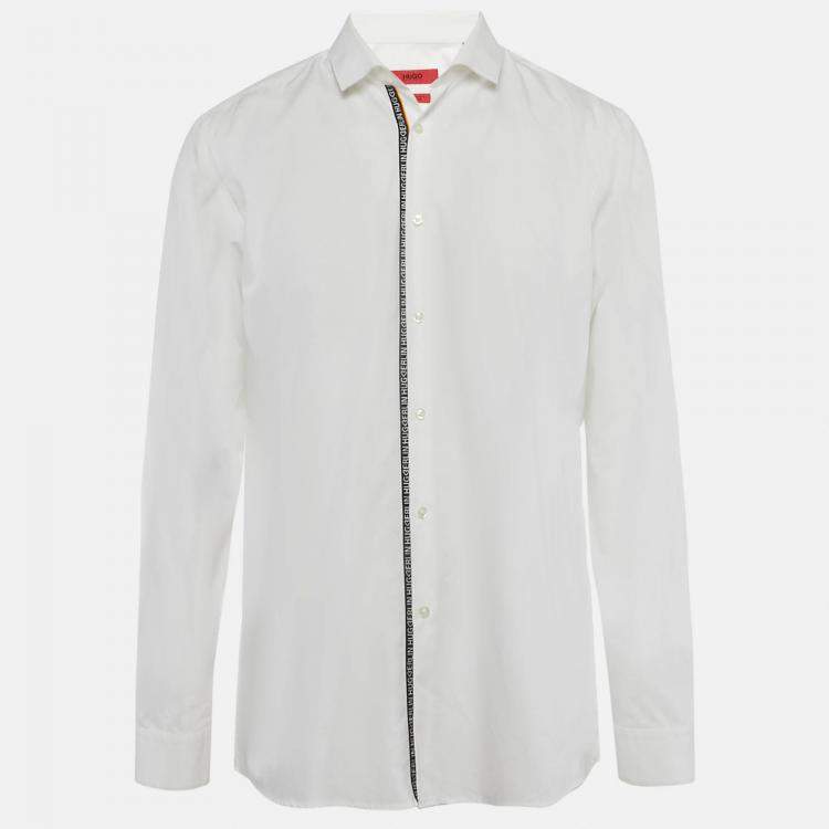 Pre Owned Hugo Boss White Cotton Extra Slim Fit Erondo Shirt XXL