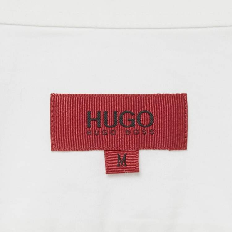 Pre Owned Hugo Boss White Cotton Long Sleeve Shirt M