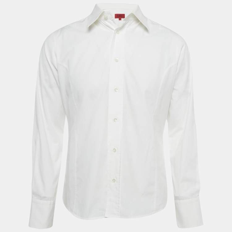Pre Owned Hugo Boss White Cotton Long Sleeve Shirt M