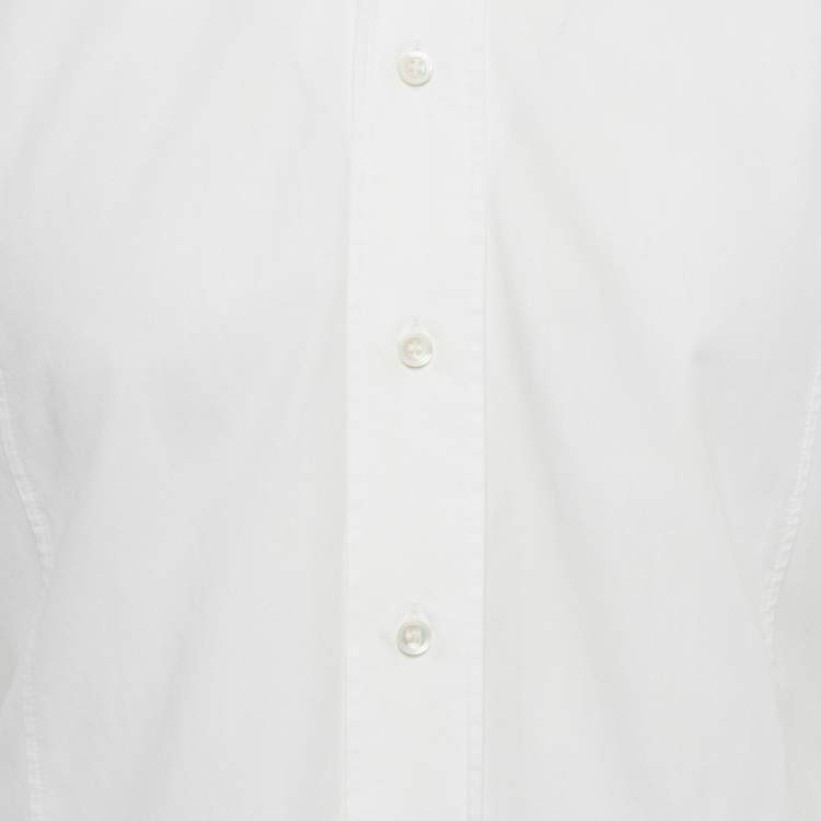 Pre Owned Hugo Boss White Cotton Long Sleeve Shirt M