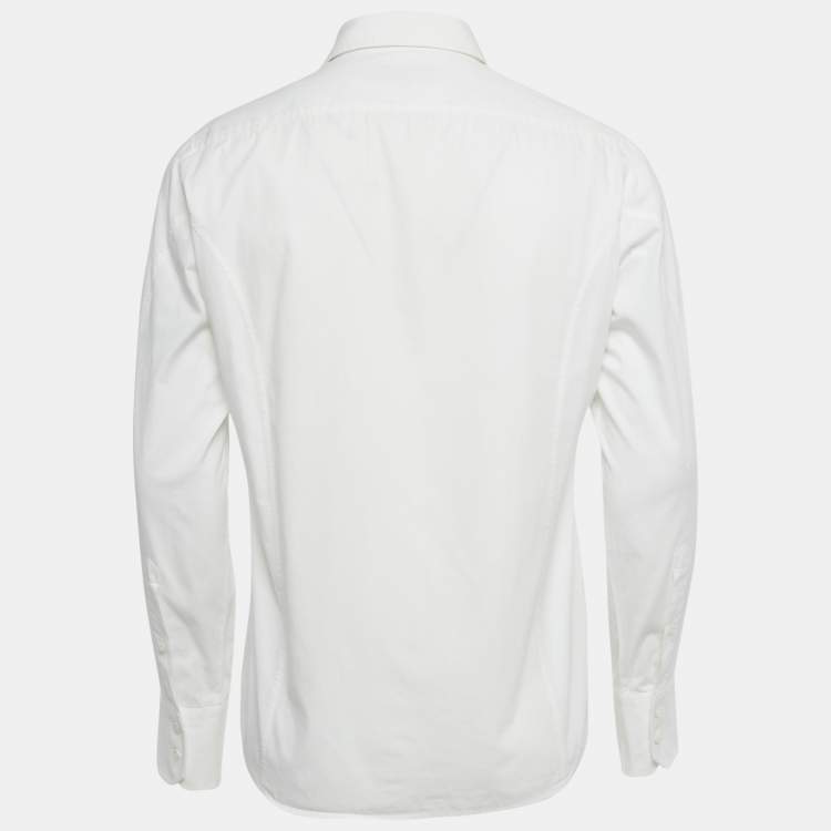 Pre Owned Hugo Boss White Cotton Long Sleeve Shirt M