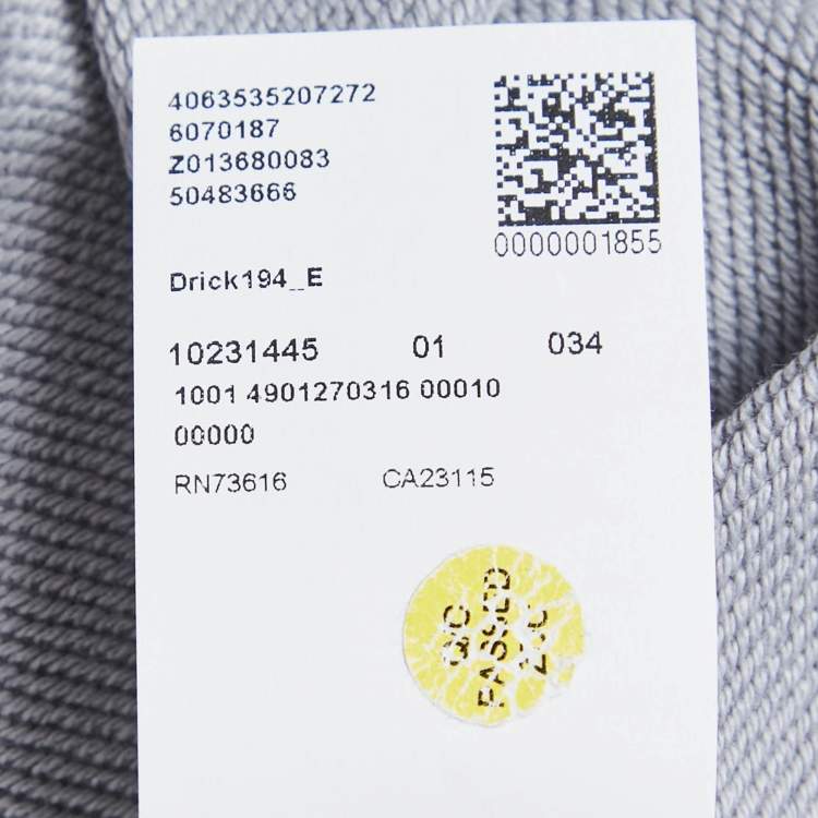 Pre Owned Hugo Boss Grey/Blue Logo Print Cotton Long Sleeve Sweatshirt L
