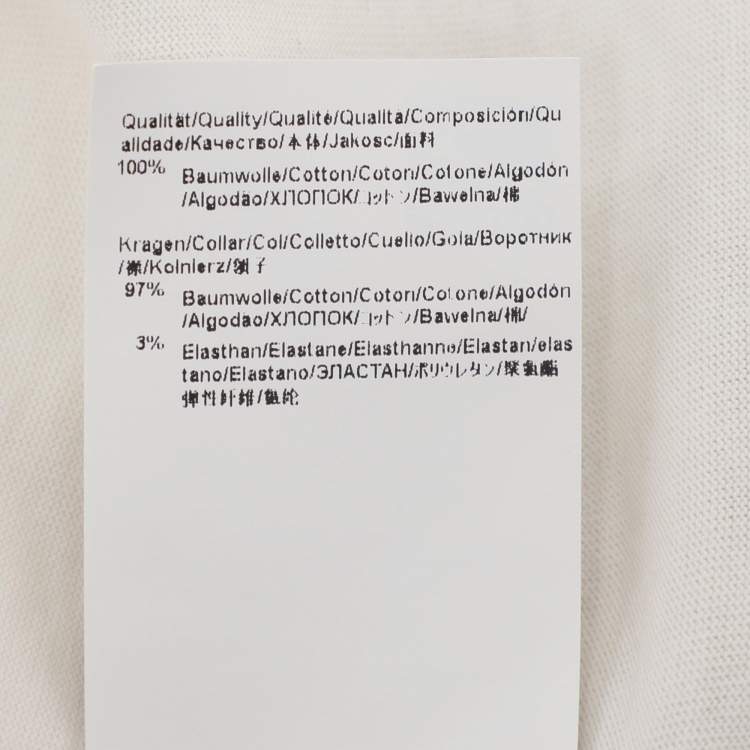 Pre Owned Hugo Boss Cream Jersey Logo Embroidered T-Shirt L