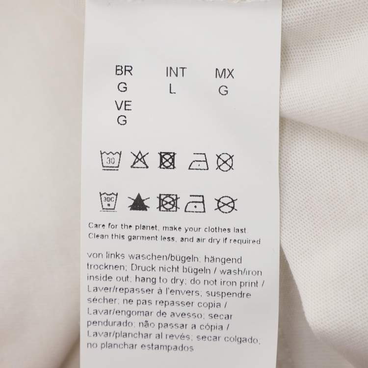 Pre Owned Hugo Boss Cream Jersey Logo Embroidered T-Shirt L