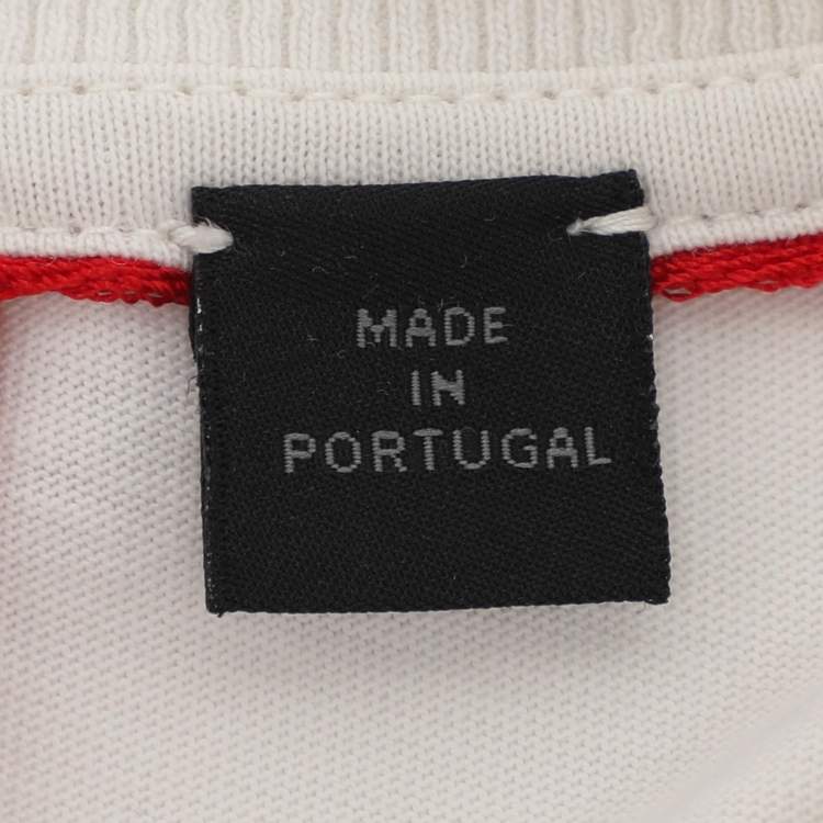 Pre Owned Hugo Boss Cream Jersey Logo Embroidered T-Shirt L