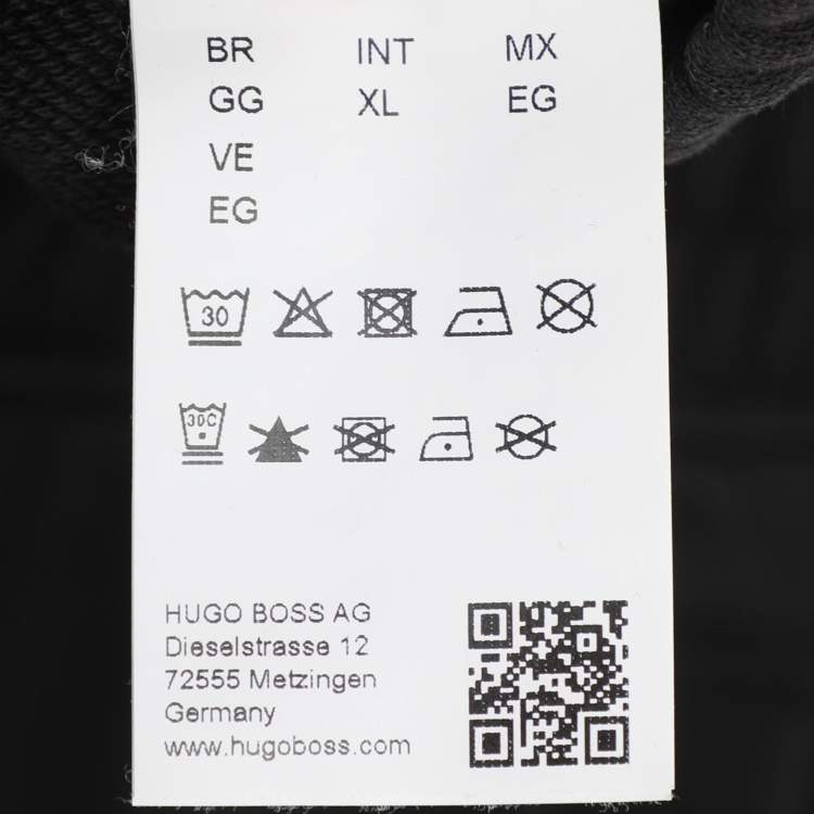 Pre Owned Hugo Boss Black Jersey Logo Embroidered Jogger Pants XL