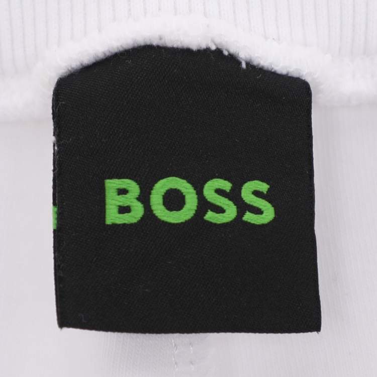 Pre Owned Hugo Boss White Jersey Logo Embroidered Drawstring Shorts XL