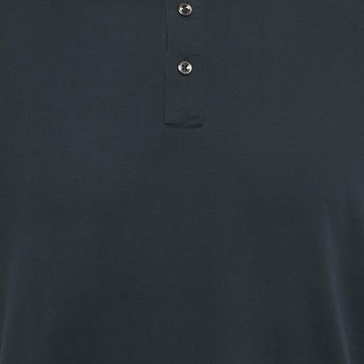 Pre Owned Hugo Boss Navy Blue Jersey L-Perry Polo T-Shirt XXL