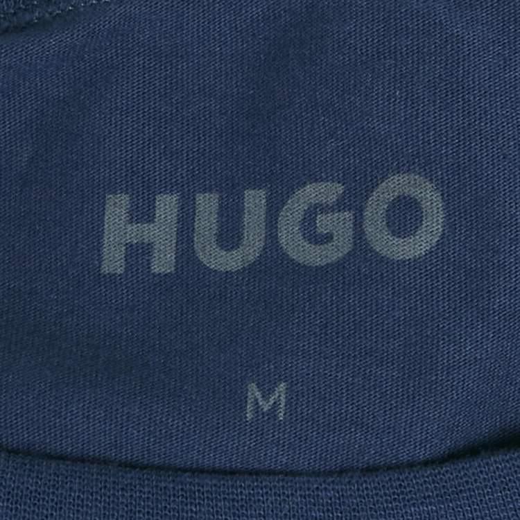 Pre Owned Hugo Boss Blue Logo Print Jersey Triplet P T-Shirt M