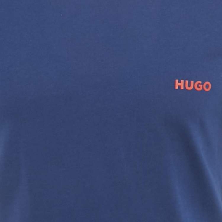 Pre Owned Hugo Boss Blue Logo Print Jersey Triplet P T-Shirt M