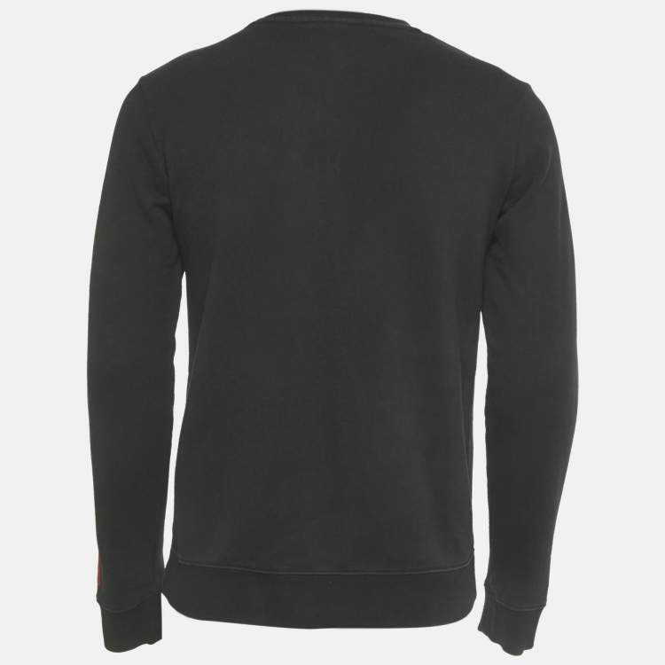 Pre Owned Hugo Boss Black Printed Cotton Deroes Sweatshirt S