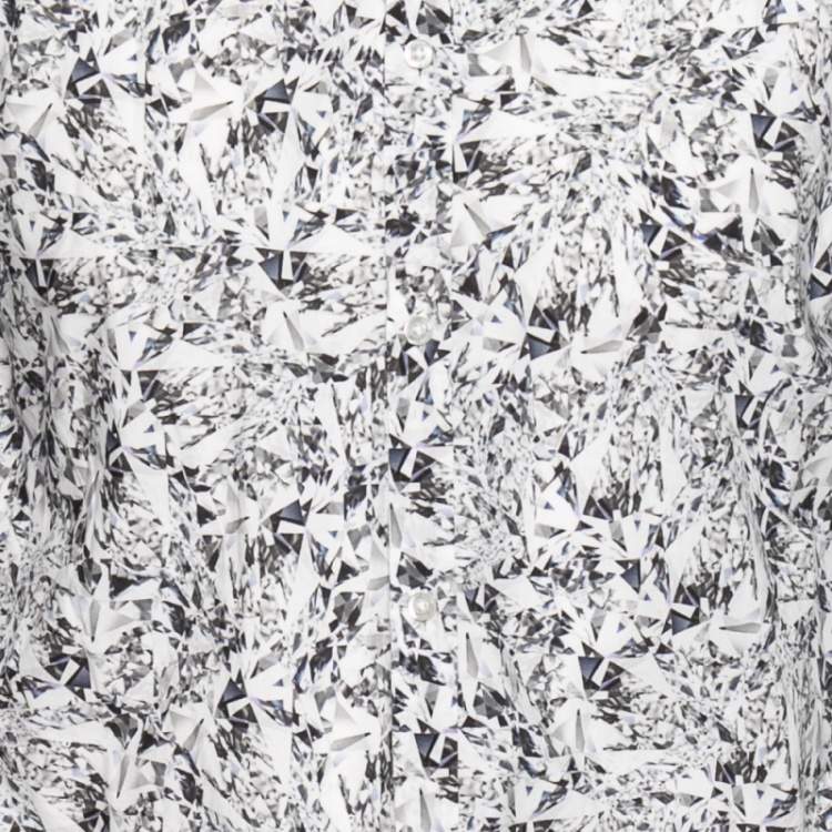 Pre Owned Hugo by Hugo Boss Abstract Printed Cotton Button Front Slim Fit Shirt M
