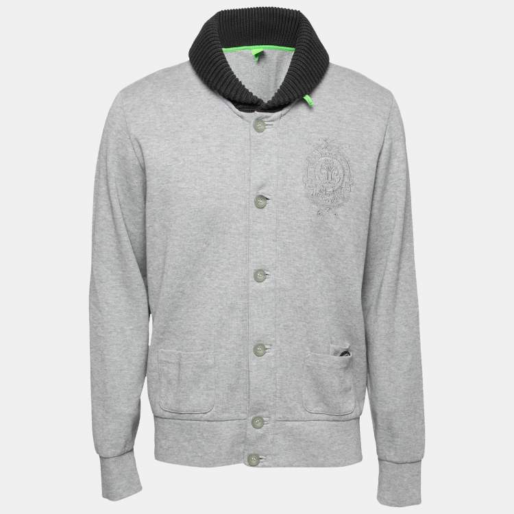 Pre Owned Boss by Hugo Boss Grey Cotton Button Front Jacket L