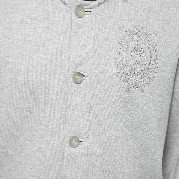 Pre Owned Boss by Hugo Boss Grey Cotton Button Front Jacket L