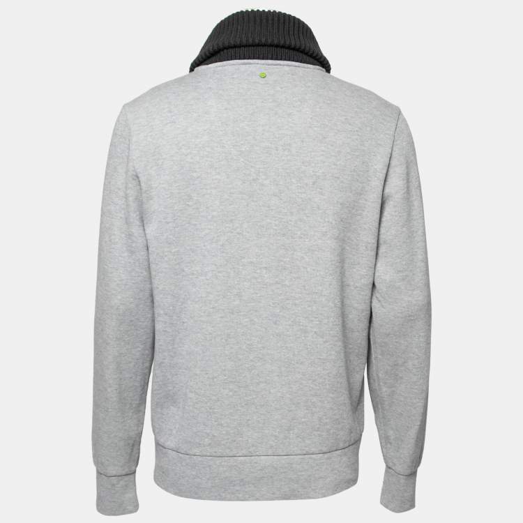 Pre Owned Boss by Hugo Boss Grey Cotton Button Front Jacket L