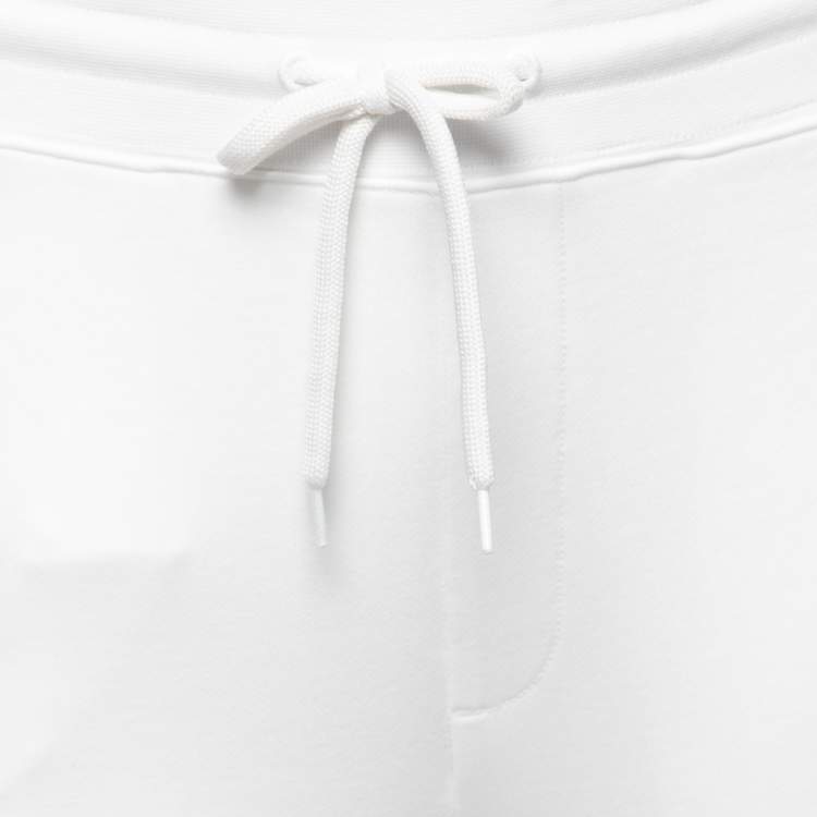 Pre Owned Hugo Boss White Cotton Logo Embroidered Joggers S