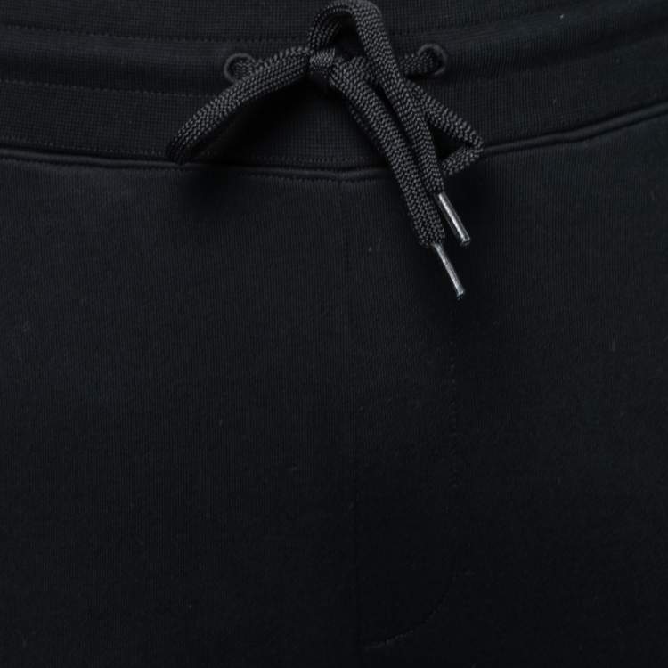 Pre Owned Hugo Boss Black Cotton Logo Embroidered Joggers S