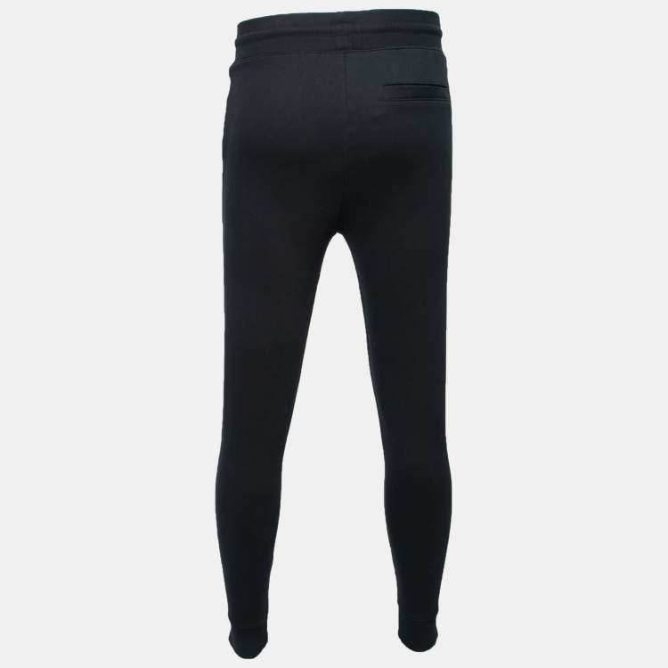 Pre Owned Hugo Boss Black Cotton Logo Embroidered Joggers S