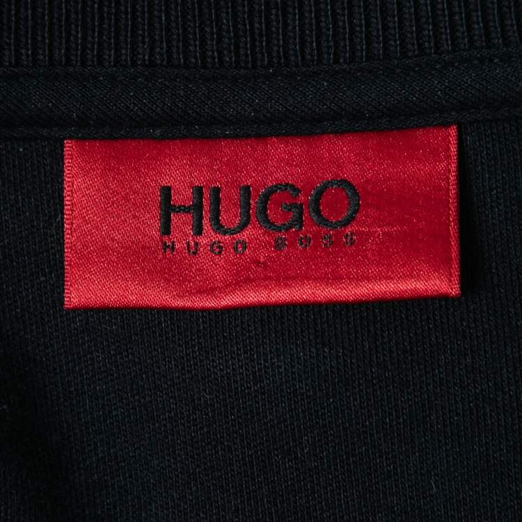 Pre Owned Hugo Boss Black Cotton Crewneck Sweatshirt M