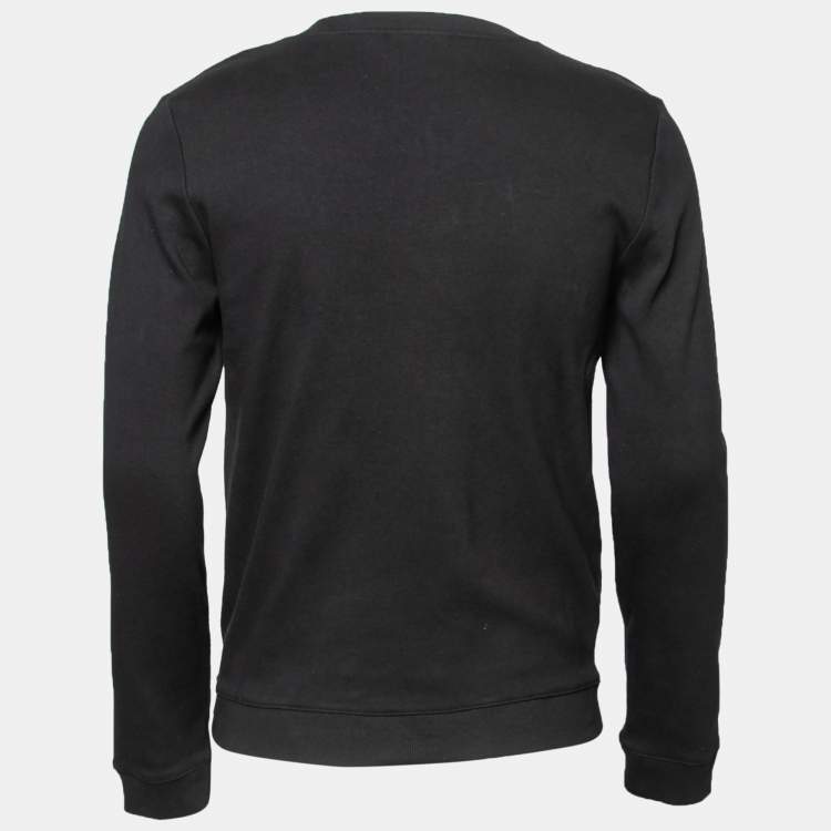 Pre Owned Hugo Boss Black Cotton Crewneck Sweatshirt M