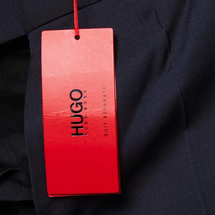 Pre Owned Hugo Boss Navy Blue Wool Single-Breasted Suit XL
