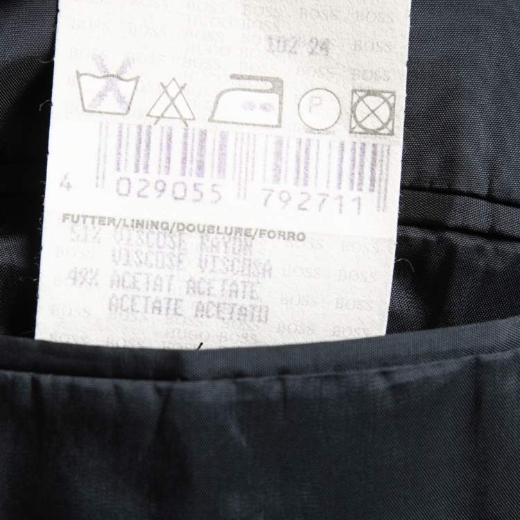 Pre Owned Hugo Boss Vintage Black Wool Single Breasted Blazer L