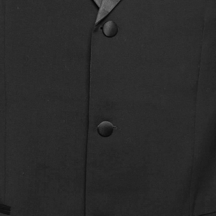 Pre Owned Hugo Boss Vintage Black Wool Single Breasted Blazer L