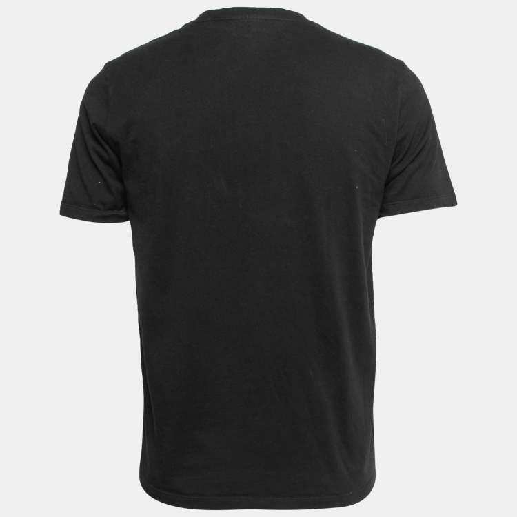 Pre Owned Hugo Boss Black Logo Printed Cotton Crew Neck T-Shirt S